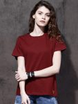 11519195992929-Roadster-Women-Maroon-Solid-Round-Neck-T-shirt-7951519195992737-1.jpg