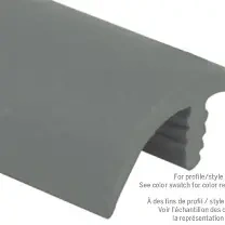 1-1/2" Narrow Leg Vinyl E-Cap FPCM1121GRY12